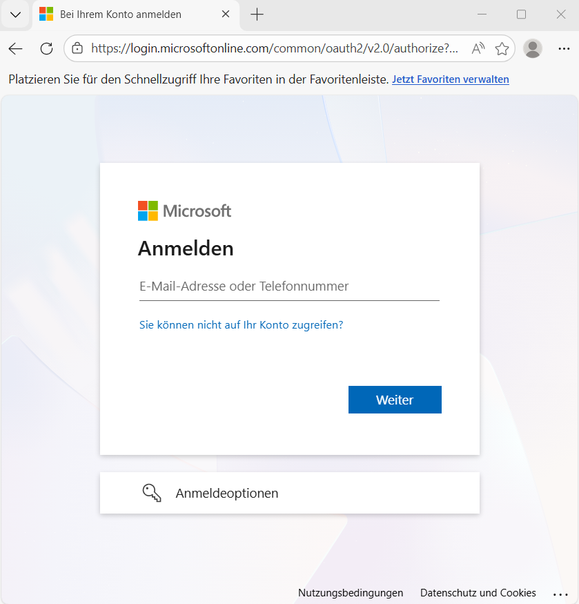 Microsoft M365 Loginmaske